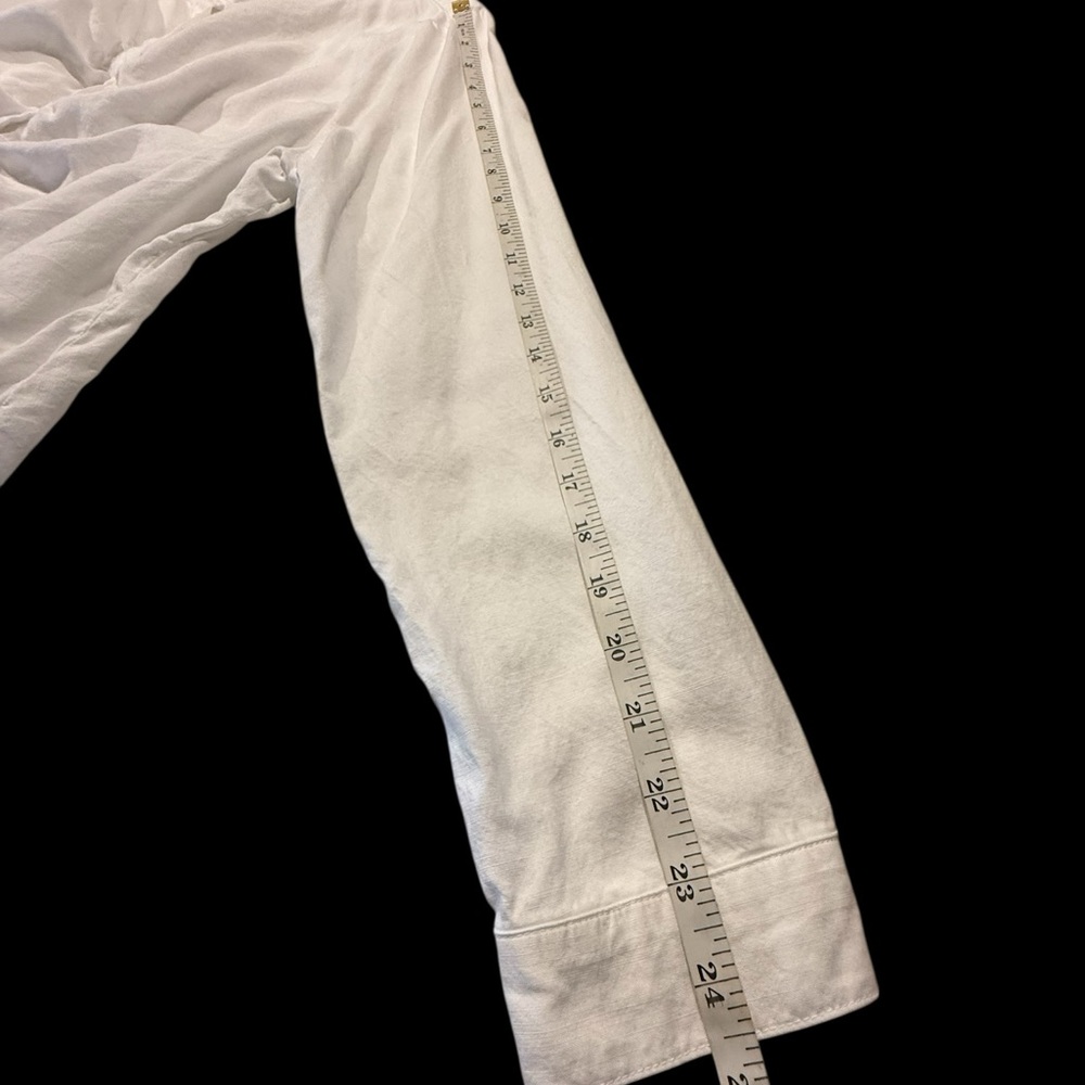 Anthropologie Cloth & Stone Classic White Button-Up Top with a Sheered front - Picture 10 of 12
